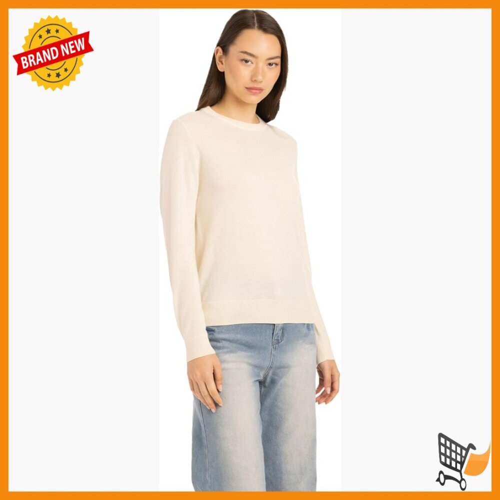 Women's Wool Cashmere Crew Neck Pullover Sweater Lightweight Knit Essential